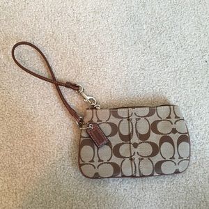 Coach Wristlet in Colorblock Signature Canvas